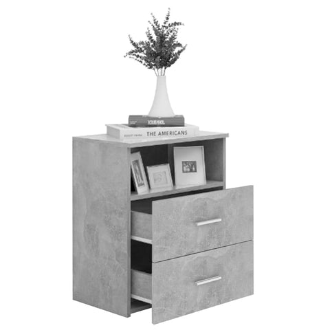 vidaXL Bed Cabinet Concrete Grey 50x32x60 cm