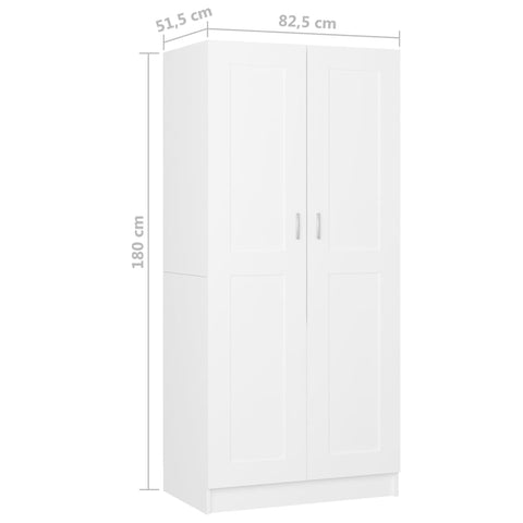 vidaXL Wardrobe White 82.5x51.5x180 cm Engineered Wood