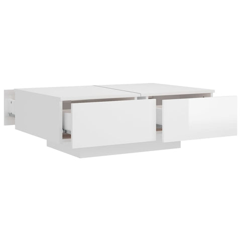 vidaXL Coffee Table High Gloss White 90x60x31 cm Engineered Wood