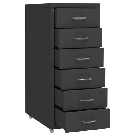 vidaXL Mobile File Cabinet Anthracite 28x41x69 cm Metal