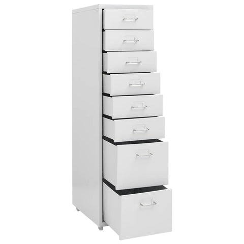 vidaXL Mobile File Cabinet Grey 28x41x109 cm Metal