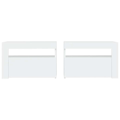 vidaXL Bedside Cabinets 2 pcs with LEDs White 60x35x40 cm