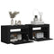 vidaXL Bedside Cabinets 2 pcs with LEDs Black 60x35x40 cm