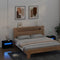 vidaXL Bedside Cabinets 2 pcs with LEDs Black 60x35x40 cm