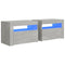 vidaXL Bedside Cabinets 2 pcs with LEDs Concrete Grey 60x35x40 cm