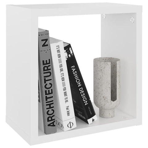 vidaXL Wall Cube Shelves 2 pcs White 26x15x26 cm
