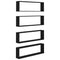 vidaXL Wall Cube Shelf 4 pcs Black 100x15x30 cm Engineered Wood