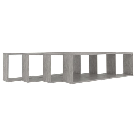 vidaXL Wall Cube Shelf 4 pcs Concrete Grey 100x15x30 cm Engineered Wood