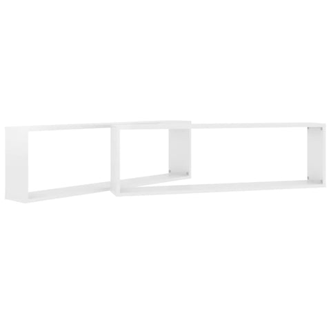 vidaXL Wall Cube Shelf 2 pcs High Gloss White 100x15x30 cm Engineered Wood