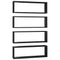 vidaXL Wall Cube Shelf 4 pcs Black 80x15x26.5 cm Engineered Wood