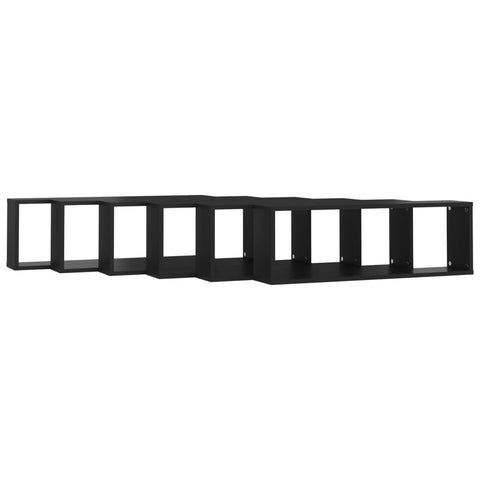 vidaXL Wall Cube Shelf 6 pcs Black 80x15x26.5 cm Engineered Wood