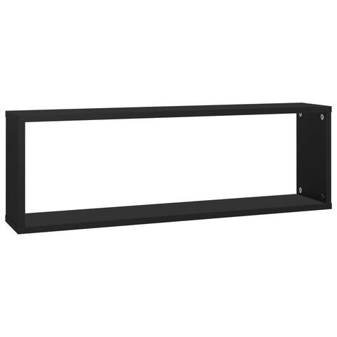 vidaXL Wall Cube Shelf 6 pcs Black 80x15x26.5 cm Engineered Wood