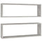 vidaXL Wall Cube Shelf 2 pcs Concrete Grey 80x15x26.5 cm Engineered Wood