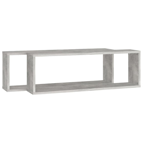 vidaXL Wall Cube Shelf 2 pcs Concrete Grey 80x15x26.5 cm Engineered Wood
