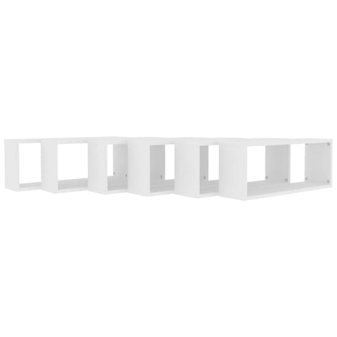 vidaXL Wall Cube Shelf 6 pcs White 60x15x23 cm Engineered Wood