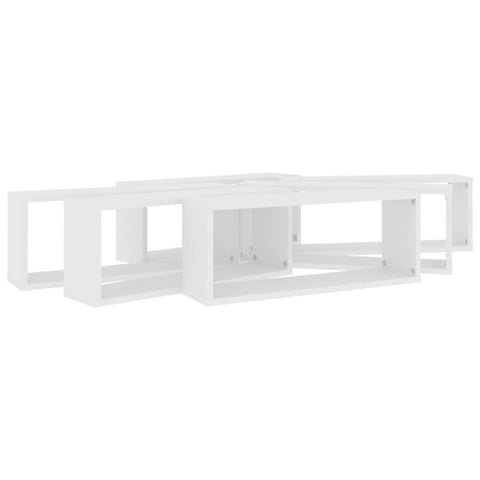 vidaXL Wall Cube Shelf 6 pcs White 60x15x23 cm Engineered Wood