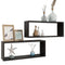 vidaXL Wall Cube Shelf 2 pcs Black 60x15x23 cm Engineered Wood