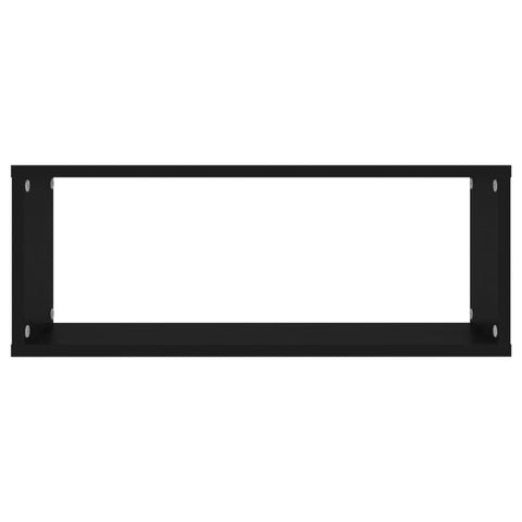 vidaXL Wall Cube Shelf 4 pcs Black 60x15x23 cm Engineered Wood