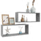 vidaXL Wall Cube Shelf 2 pcs Concrete Grey 60x15x23 cm Engineered Wood