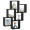 vidaXL Wall Cube Shelf Black 78x15x93 cm Engineered Wood