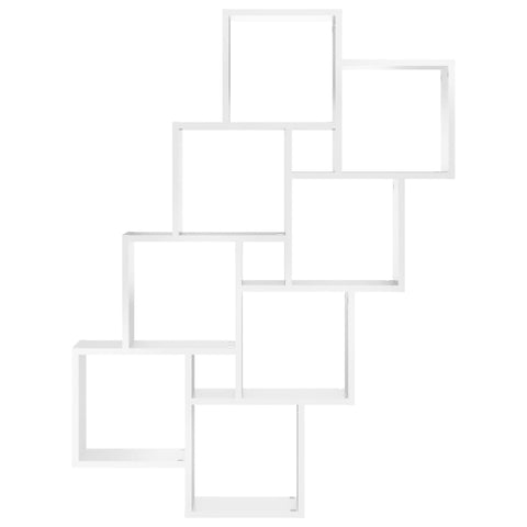 vidaXL Wall Cube Shelf White 90x15x119 cm Engineered Wood
