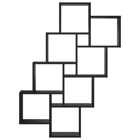 vidaXL Wall Cube Shelf Black 90x15x119 cm Engineered Wood