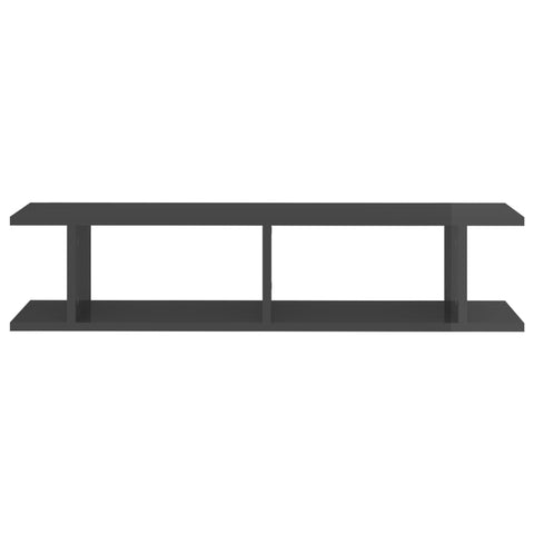 vidaXL Wall Shelf 2 pcs High Gloss Grey 90x18x20 cm Engineered Wood
