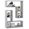 vidaXL Wall Shelf 2 pcs Concrete Grey 50x15x50 cm Engineered Wood