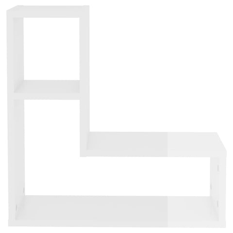 vidaXL Wall Shelf 2 pcs High Gloss White 50x15x50 cm Engineered Wood
