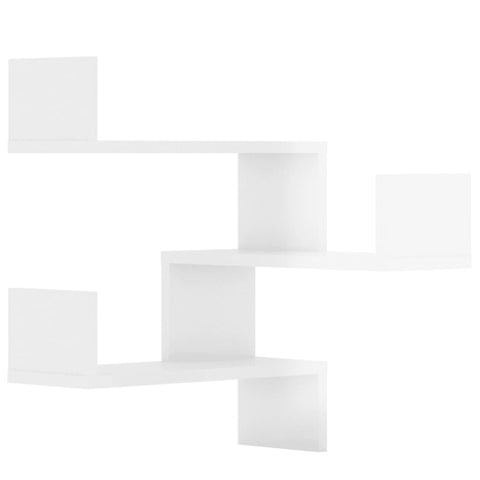 vidaXL Wall Corner Shelf 2 pcs High Gloss White 40x40x50 cm Engineered Wood