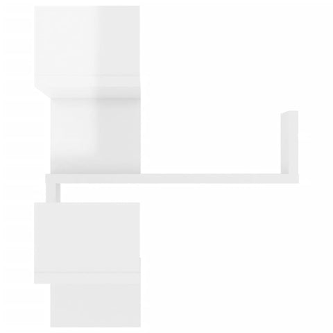 vidaXL Wall Corner Shelf 2 pcs High Gloss White 40x40x50 cm Engineered Wood