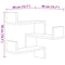 vidaXL Wall Corner Shelf 2 pcs High Gloss White 40x40x50 cm Engineered Wood