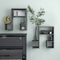 vidaXL Wall Shelf 2 pcs High Gloss Grey 50x15x50 cm Engineered Wood