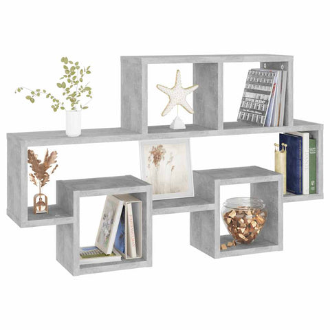 vidaXL Car-shaped Wall Shelf Concrete Grey 82x15x51 cm Engineered Wood