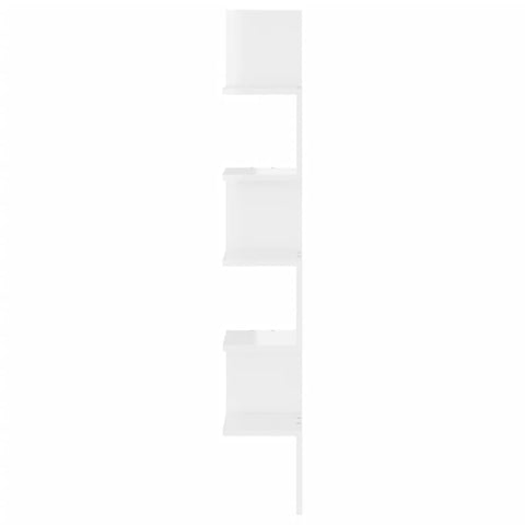 vidaXL Wall Corner Shelf High Gloss White 20x20x127.5 cm Engineered Wood