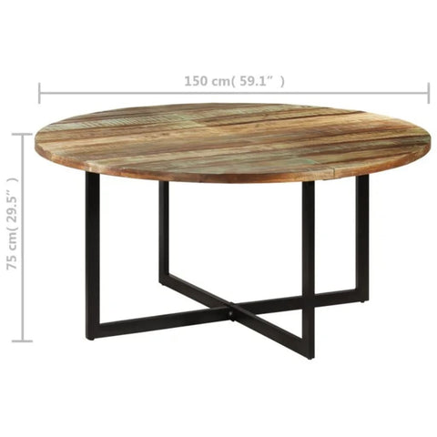 vidaXL Dining Table 150x75 cm Solid Wood Reclaimed