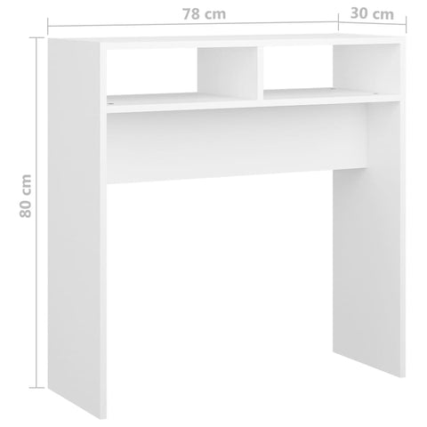 vidaXL Console Table White 78x30x80 cm Engineered Wood