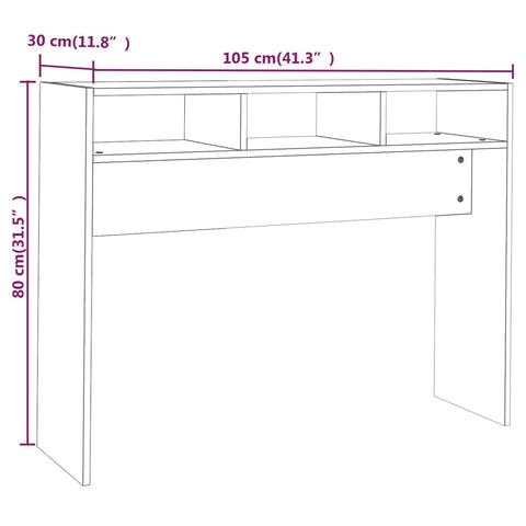 vidaXL Console Table Concrete Grey 105x30x80 cm Engineered Wood