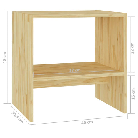 vidaXL Bedside Cabinet 40x30.5x40 cm Solid Pinewood