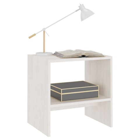 vidaXL Bedside Cabinet White 40x30.5x40 cm Solid Pinewood
