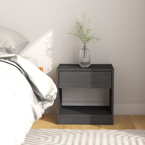 vidaXL Bedside Cabinets 2 pcs Grey 40x31x40 cm Solid Pinewood