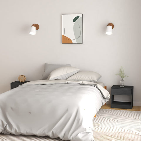 vidaXL Bedside Cabinets 2 pcs Grey 40x31x40 cm Solid Pinewood