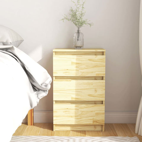 vidaXL Bedside Cabinet 40x29.5x64 cm Solid Pine Wood
