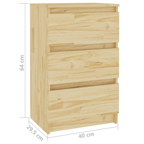 vidaXL Bedside Cabinets 2 pcs 40x29.5x64 cm Solid Pine Wood