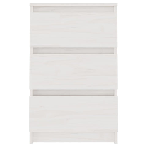 vidaXL Bedside Cabinet White 40x29.5x64 cm Solid Pine Wood