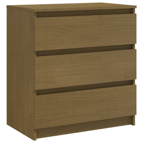 vidaXL Bedside Cabinet Honey Brown 60x36x64 cm Solid Pinewood