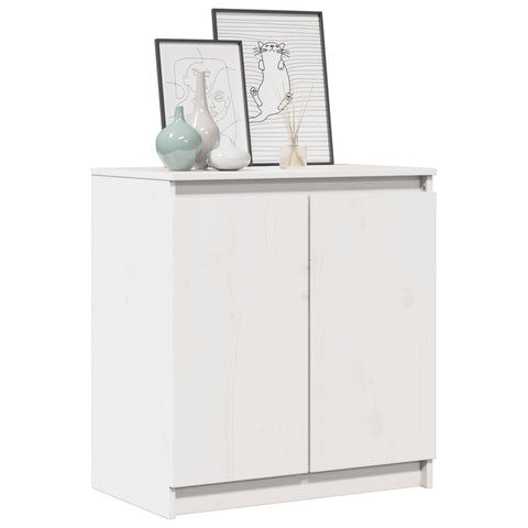 vidaXL Side Cabinet White 60x36x65 cm Solid Pinewood