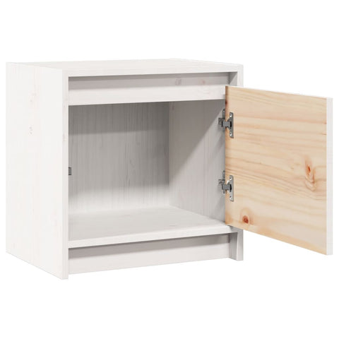 vidaXL Bedside Cabinet White 40x30.5x40 cm Solid Pinewood