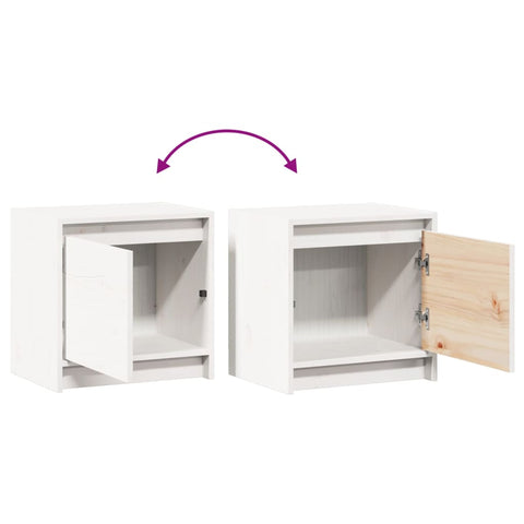 vidaXL Bedside Cabinet White 40x30.5x40 cm Solid Pinewood