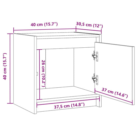vidaXL Bedside Cabinets 2 pcs Grey 40x30.5x40 cm Solid Pinewood